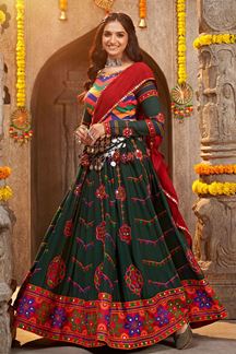 Picture of Gorgeous Green and Multi Colored Designer Lehenga Choli