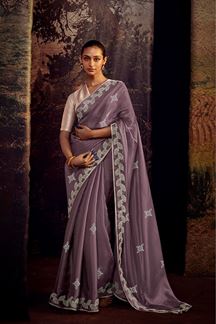 Picture of Heavenly Purple Colored Designer Saree
