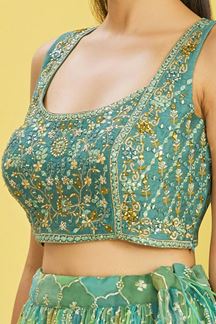 Picture of Trendy Multiand Rama GreenColored Designer Lehenga Choli