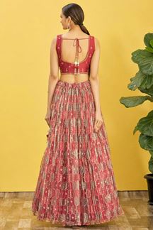 Picture of Breathtaking Multi and Maroon Colored Designer Lehenga Choli