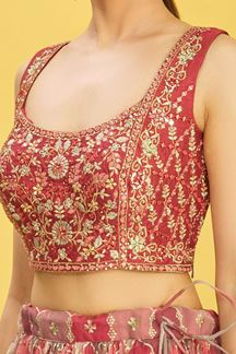 Picture of Breathtaking Multi and Maroon Colored Designer Lehenga Choli