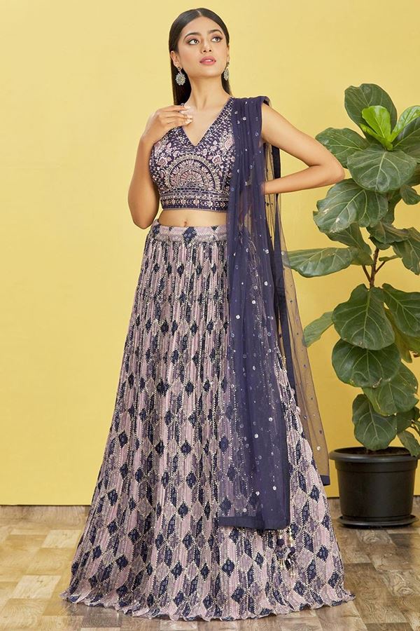 Picture of Ethnic Multi and Purple Colored Designer Lehenga Choli