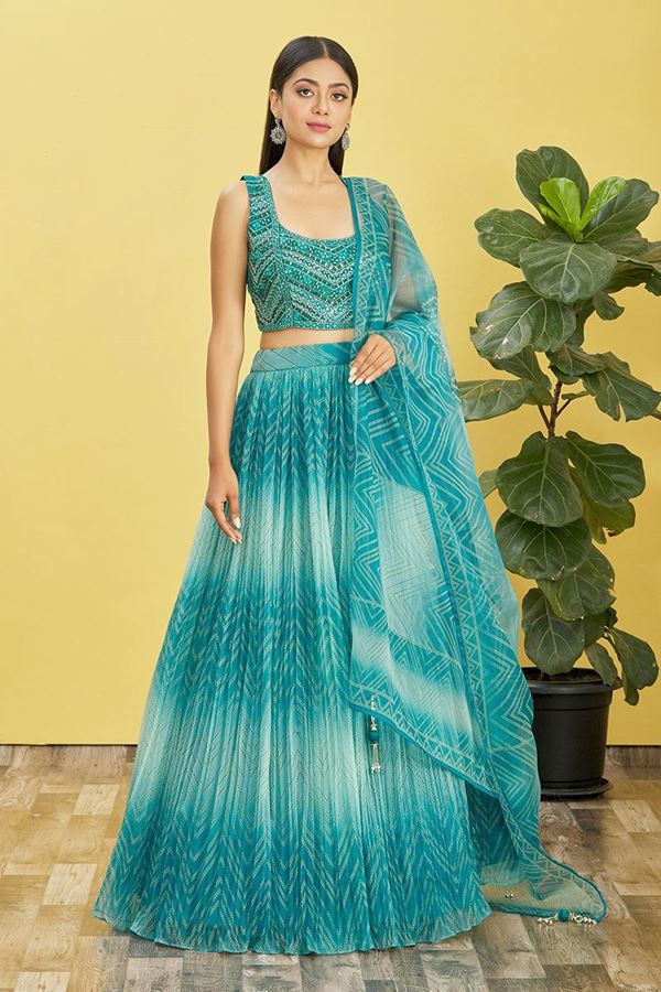 Picture of SplendidBlue Colored Designer Lehenga Choli