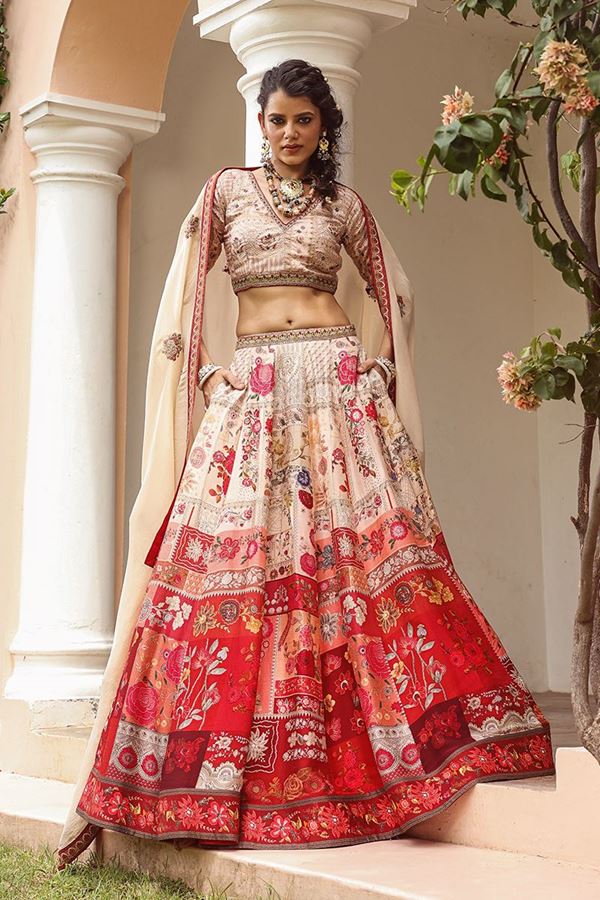 Picture of Spectacular Multi Colored Designer Lehenga Choli