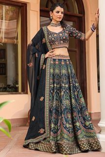 Picture of Splendid Teal Colored Designer Lehenga Choli