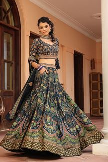 Picture of Splendid Teal Colored Designer Lehenga Choli