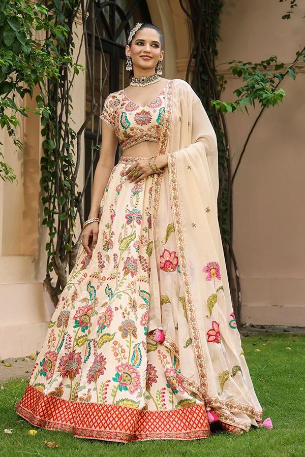 Picture of Creative Off-White Colored Designer Lehenga Choli