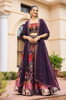 Picture of Fashionable Purple Colored Designer Lehenga Choli