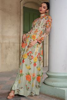 Picture of Dashing Sea Green Colored Designer Gown