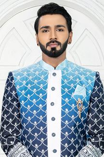 Picture of DelightfulWhite Colored Men’s Designer Sherwani