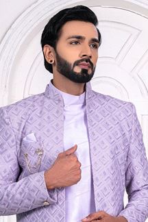 Picture of CharmingFloral Violet Colored Men’s Designer Sherwani