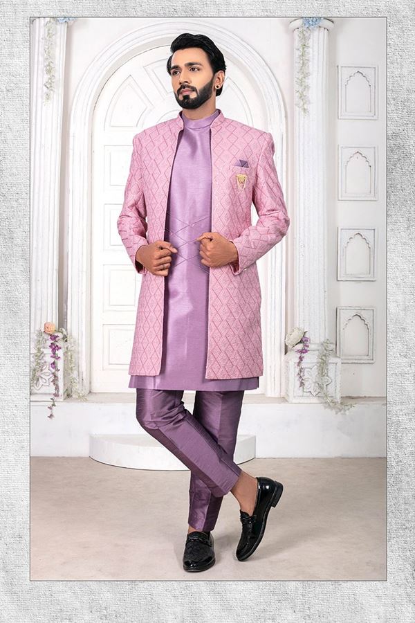 Picture of ClassyLavender Colored Men’s Designer Sherwani