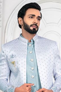 Picture of MagnificentSky Blue Colored Men’s Designer Sherwani