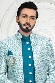 Picture of ElegantTeal Colored Men’s Designer Sherwani