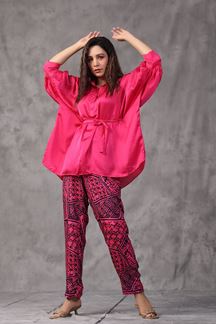 Picture of Stylish Pink Colored Designer Kurti Set