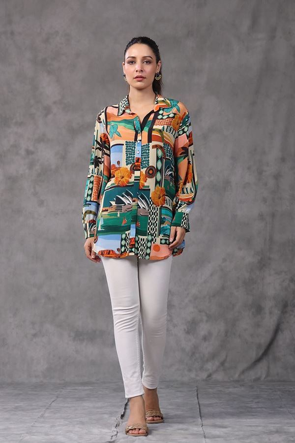 Picture of Enticing Multi Colored Designer Short Top