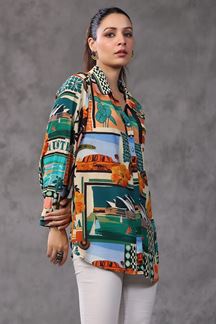 Picture of Enticing Multi Colored Designer Short Top