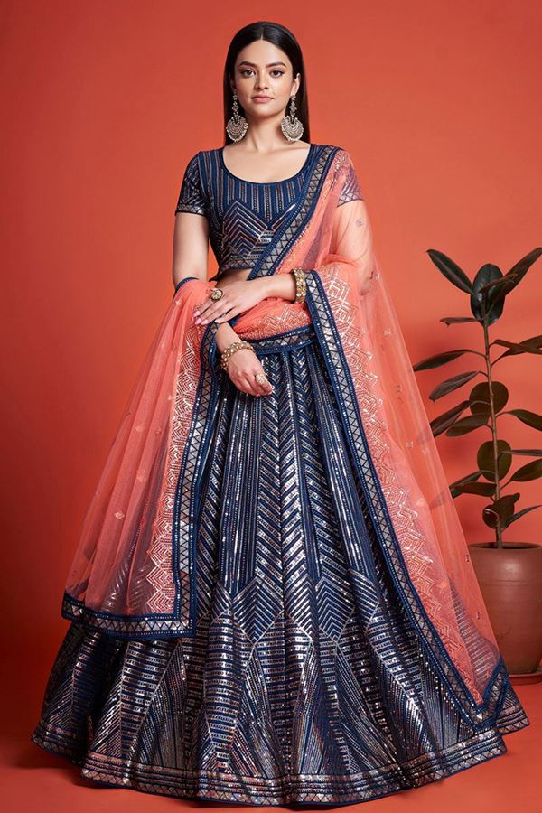 Picture of Flawless Blue Colored Designer Lehenga Choli