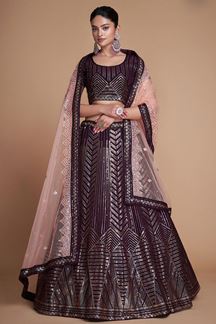 Picture of Breathtaking Maroon Colored Designer Lehenga Choli