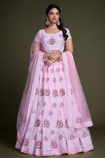 Picture of Awesome Pink Colored Designer Lehenga Choli
