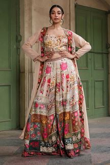 Picture of Mesmerizing Beige Colored Designer Indo-western Suit