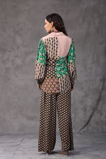 Picture of Spectacular Peach and Black Colored Designer Co-ord Sets