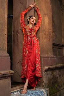 Picture of Impressive Red Colored Designer Dress