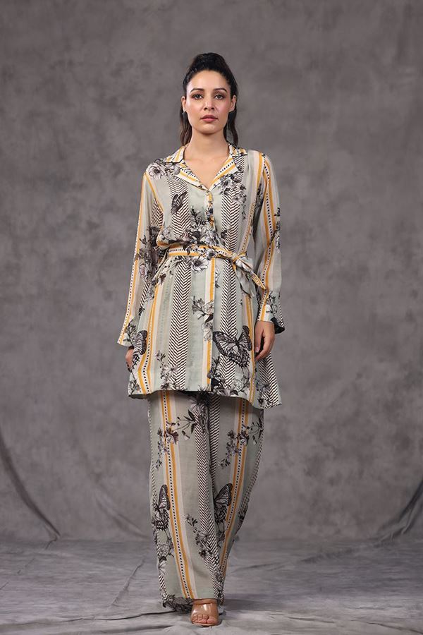Picture of Flamboyant Grey Colored Designer Co-ord Sets