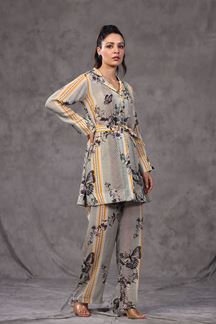 Picture of Flamboyant Grey Colored Designer Co-ord Sets