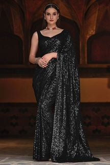 Picture of Magnificent Black Colored Designer Saree