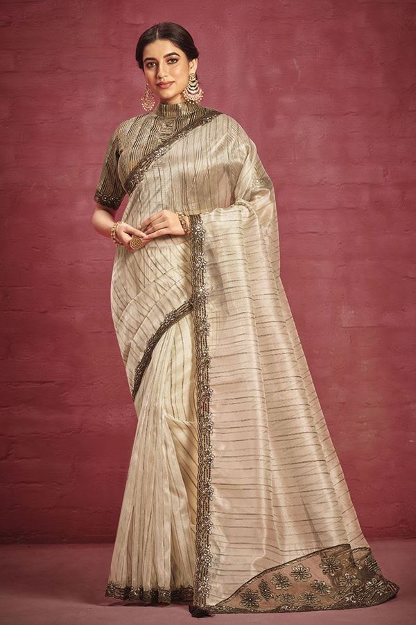 Picture of IrresistibleBeige Colored Designer Saree