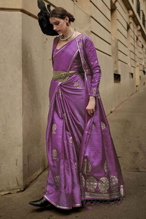 Picture of SpectacularPurple Colored Designer Saree