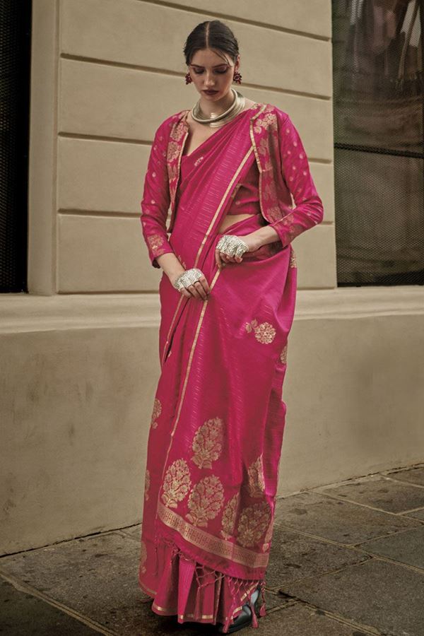 Picture of FlawlessPink Colored Designer Saree