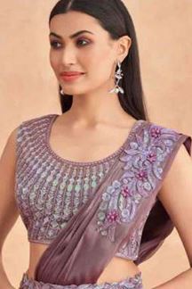 Picture of OutstandingPurple Colored Designer Ready To Wear Saree
