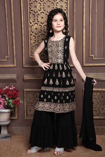 Picture of Charming Black Colored Designer Sharara Suit