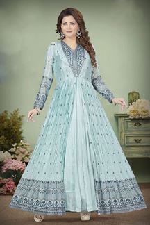 Picture of Dazzling Sky Blue Colored Designer Suit