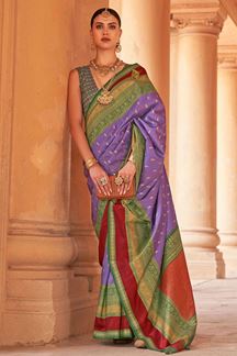 Picture of Glamorous Purple Colored Designer Saree