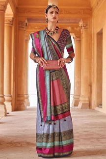 Picture of Exquisite Grey Colored Designer Saree