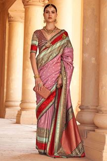 Picture of Aesthetic Pink Colored Designer Saree