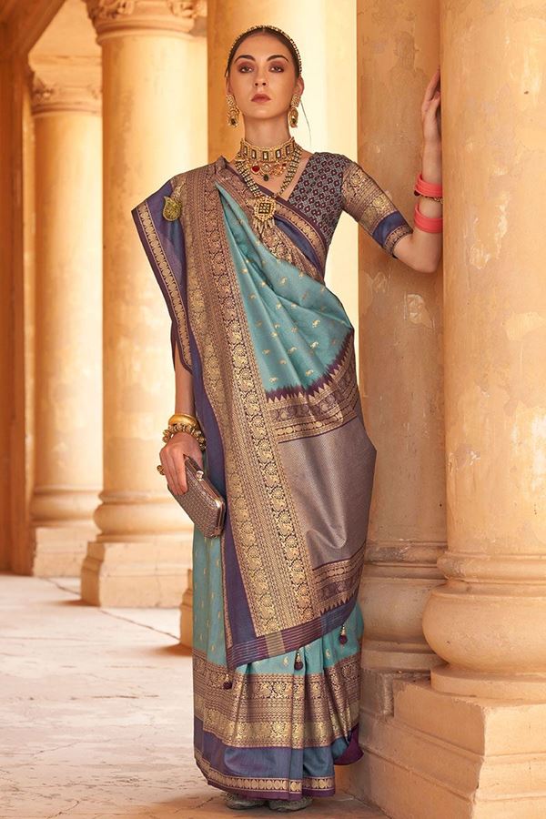 Picture of Artistic Rama Colored Designer Saree