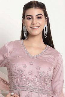 Picture of Breathtaking Pink Colored Designer Suit (Unstitched suit)