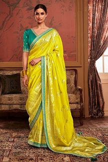 Picture of Smashing Yellow Colored Designer Saree