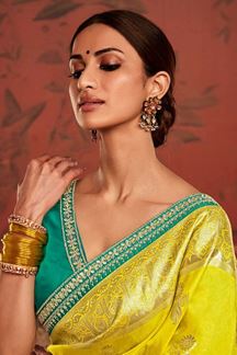 Picture of Smashing Yellow Colored Designer Saree