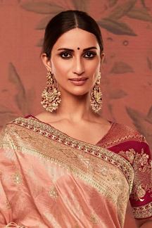 Picture of Charismatic Peach Colored Designer Saree