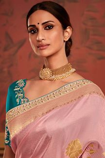 Picture of Flawless Pink Colored Designer Saree