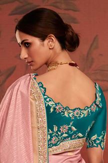 Picture of Flawless Pink Colored Designer Saree