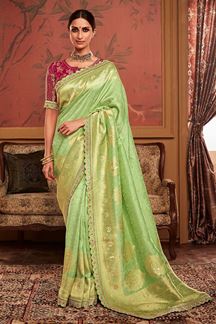 Picture of Ethnic Green Colored Designer Saree