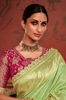 Picture of Ethnic Green Colored Designer Saree