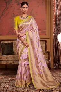 Picture of Stunning Pink Colored Designer Saree