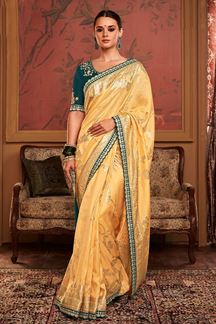 Picture of Charming Yellow Colored Designer Saree